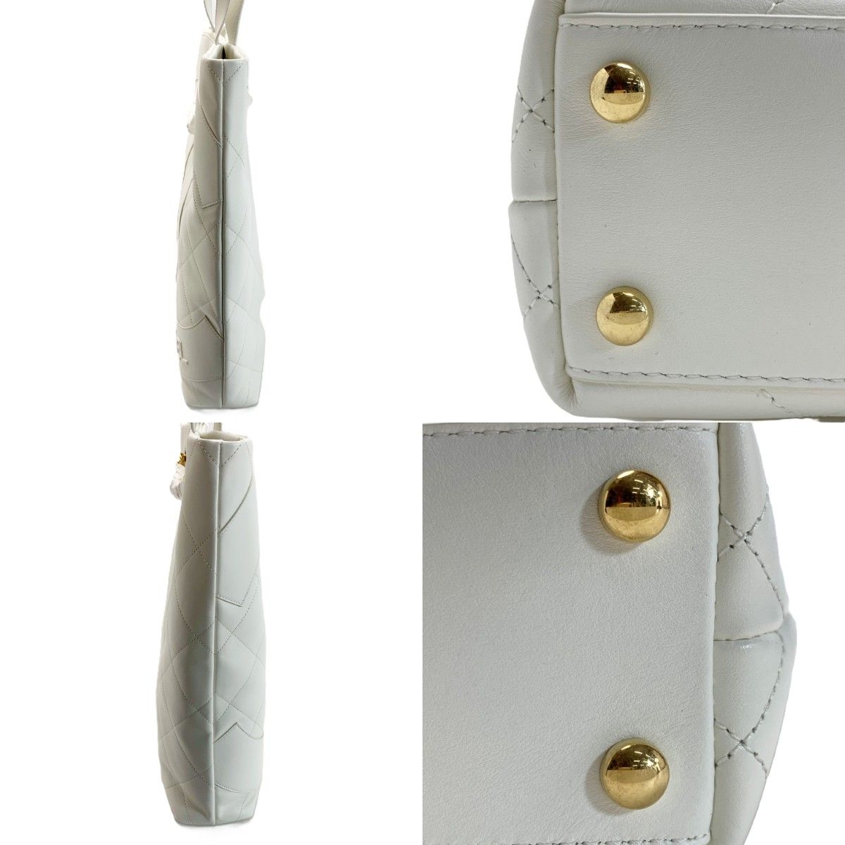 Chanel Maxi Shopping Quilted White Large Tote — view 8