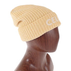 Celine Ribbed Logo Knit Cap Wool Yellow — view 2