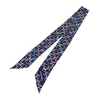 Chanel CC Logo Headband Scarf Silk Navy Multicolor — view 2