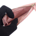 Chanel Quilted Flap Zip Coin Case Bag Card Caviar Leather Pink Gold — view 7