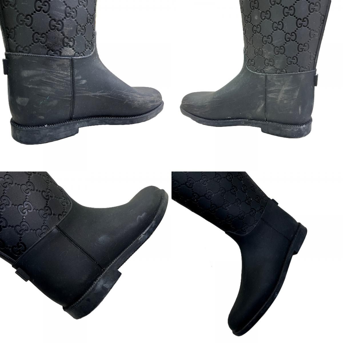 Gucci Rain Shoes GG Pattern Rubber Black — view 7
