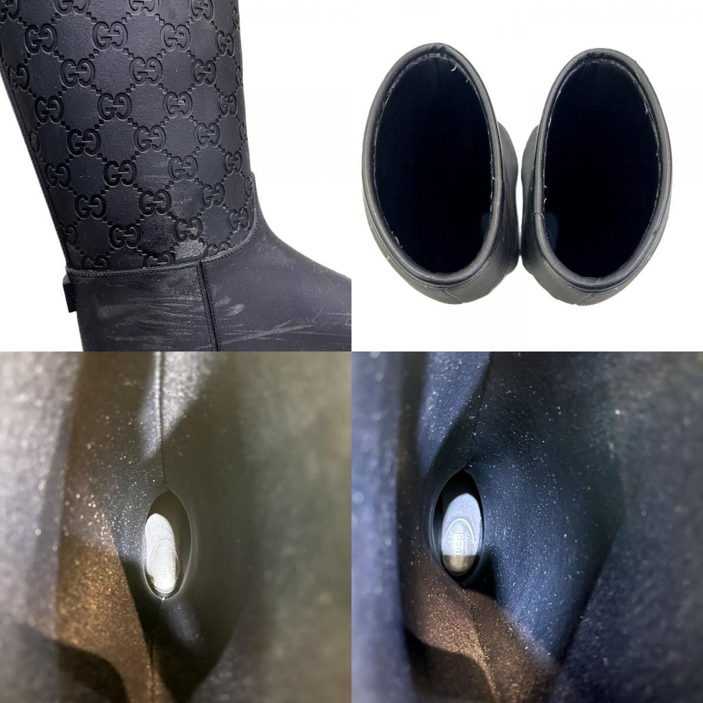 Gucci Rain Shoes GG Pattern Rubber Black — view 8