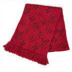 Louis Vuitton Echarpe Logo Mania Wool Silk Scarf Ruby