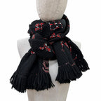 Louis Vuitton Echarpe Giant Monogram Jungle Wool Silk Scarf Black — view 3