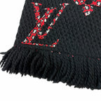 Louis Vuitton Echarpe Giant Monogram Jungle Wool Silk Scarf Black — view 5