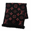 Louis Vuitton Echarpe Giant Monogram Jungle Wool Silk Scarf Black