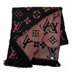Louis Vuitton Echarpe Giant Monogram Jungle Wool Silk Scarf Black — view 2