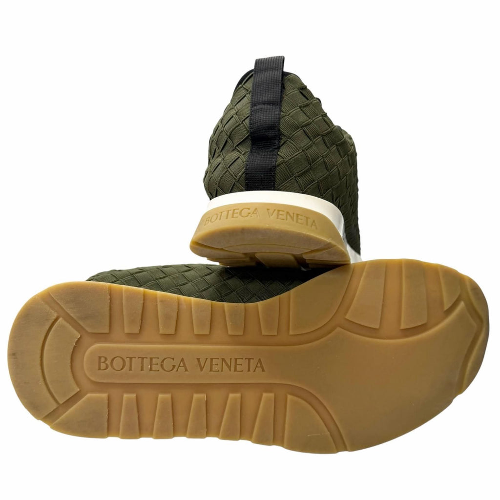 Bottega Veneta Lace Up Logo Low Cut Sneakers Khaki 41 Recommended — view 4