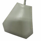 Hermes Vintage Leather Martin Margiela Era Clochette Charm Necklace Gray