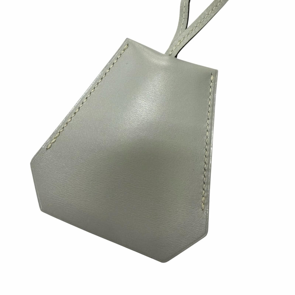 Hermes Vintage Leather Martin Margiela Era Clochette Charm Necklace Gray — view 3