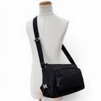Prada Nylon Leather Triangle Logo Plate Re-Nylon Shoulder Bag Black — view 2