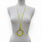 Hermes Loup Grand Necklace Leather Pendant Yellow — view 4