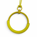 Hermes Loup Grand Necklace Leather Pendant Yellow