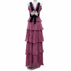 Gucci Silk 100% Rosie Huntington White Lee Ringo Shiina with Brooch Dress Pink