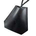 Hermes Vintage Leather Silver Martin Margiela Era Clochette Necklace Black