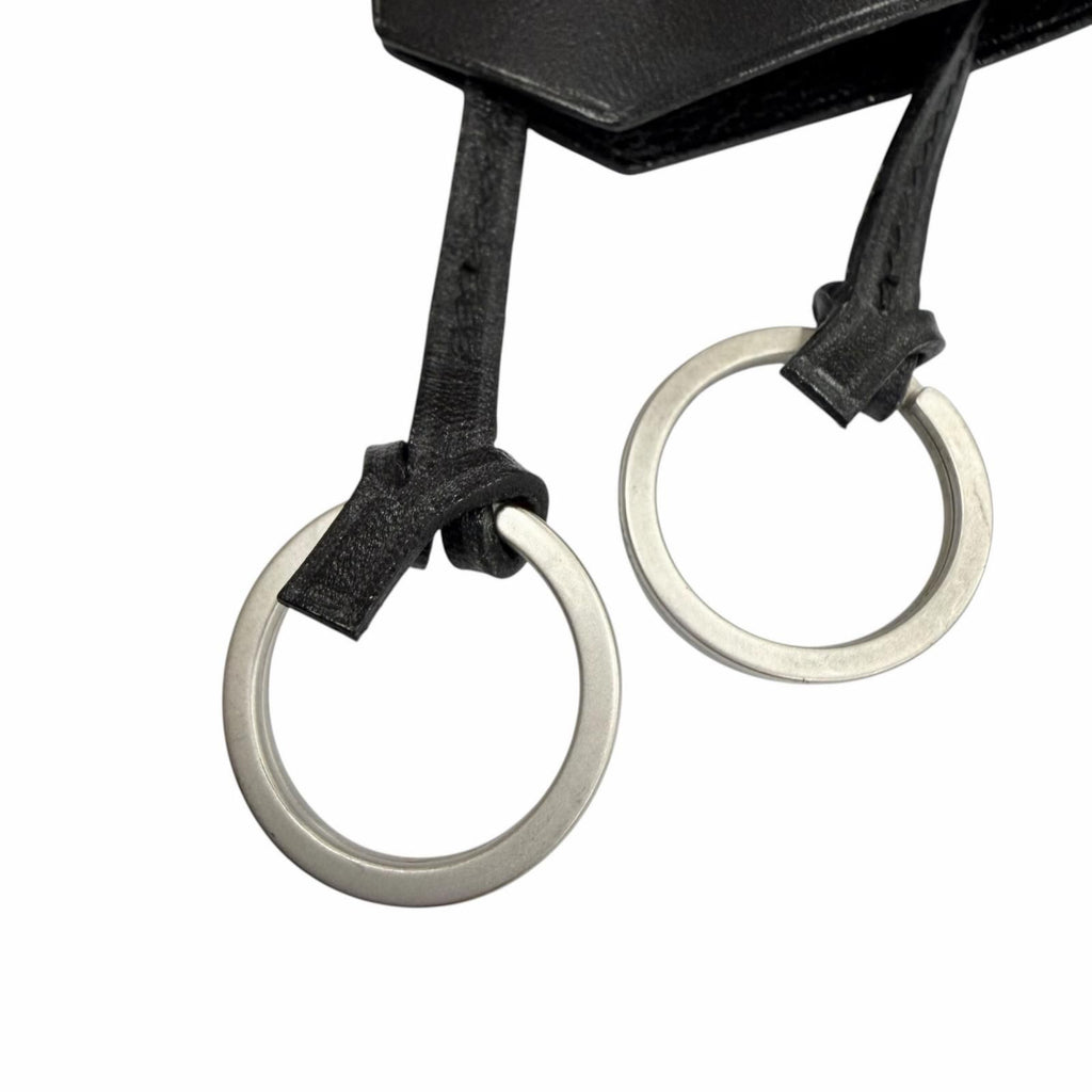 Hermes Vintage Leather Silver Martin Margiela Era Clochette Necklace Black — view 5