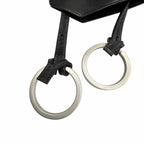 Hermes Vintage Leather Silver Martin Margiela Era Clochette Necklace Black — view 5