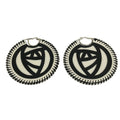 Loewe Earrings Leather White Black Silver