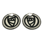 Loewe Earrings Leather White Black Silver