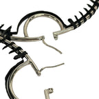 Loewe Earrings Leather White Black Silver — view 3