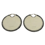 Loewe Earrings Leather White Black Silver — view 2