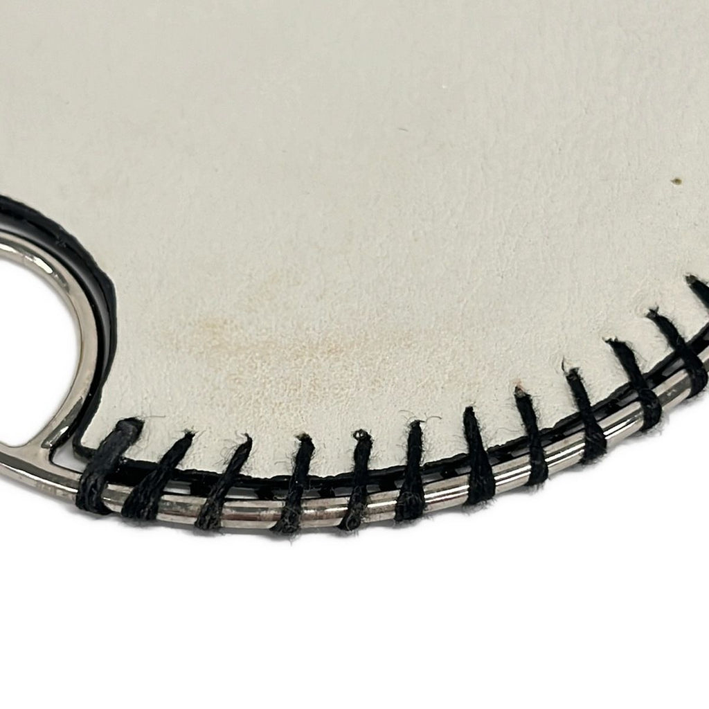 Loewe Earrings Leather White Black Silver — view 5