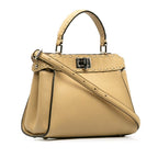Fendi Selleria Peekaboo Mini 2-Way Shoulder Bag Beige Leather — view 3