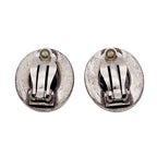Chanel Earrings Black Silver CC Logo Oval Large — view 2