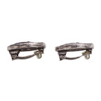 Chanel Earrings Black Silver CC Logo Oval Large — view 3