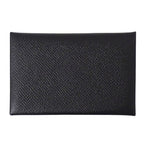 Hermes Card Case Calvi Veau Epsom Black Silver Business Holder — view 2