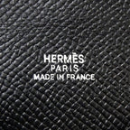 Hermes Card Case Calvi Veau Epsom Black Silver Business Holder — view 5