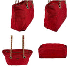 Prada Triangle Logo Quilted Chain Shoulder Bag Semi Red Tessuto — view 5