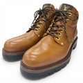 Louis Vuitton Oberkampf Line Leather Lace Up Work Boots Ankle Brown 8