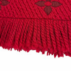 Louis Vuitton Echarpe Logo Mania Wool Silk Blend Ruby Scarf with Fringe — view 4
