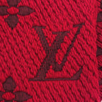 Louis Vuitton Echarpe Logo Mania Wool Silk Blend Ruby Scarf with Fringe — view 5