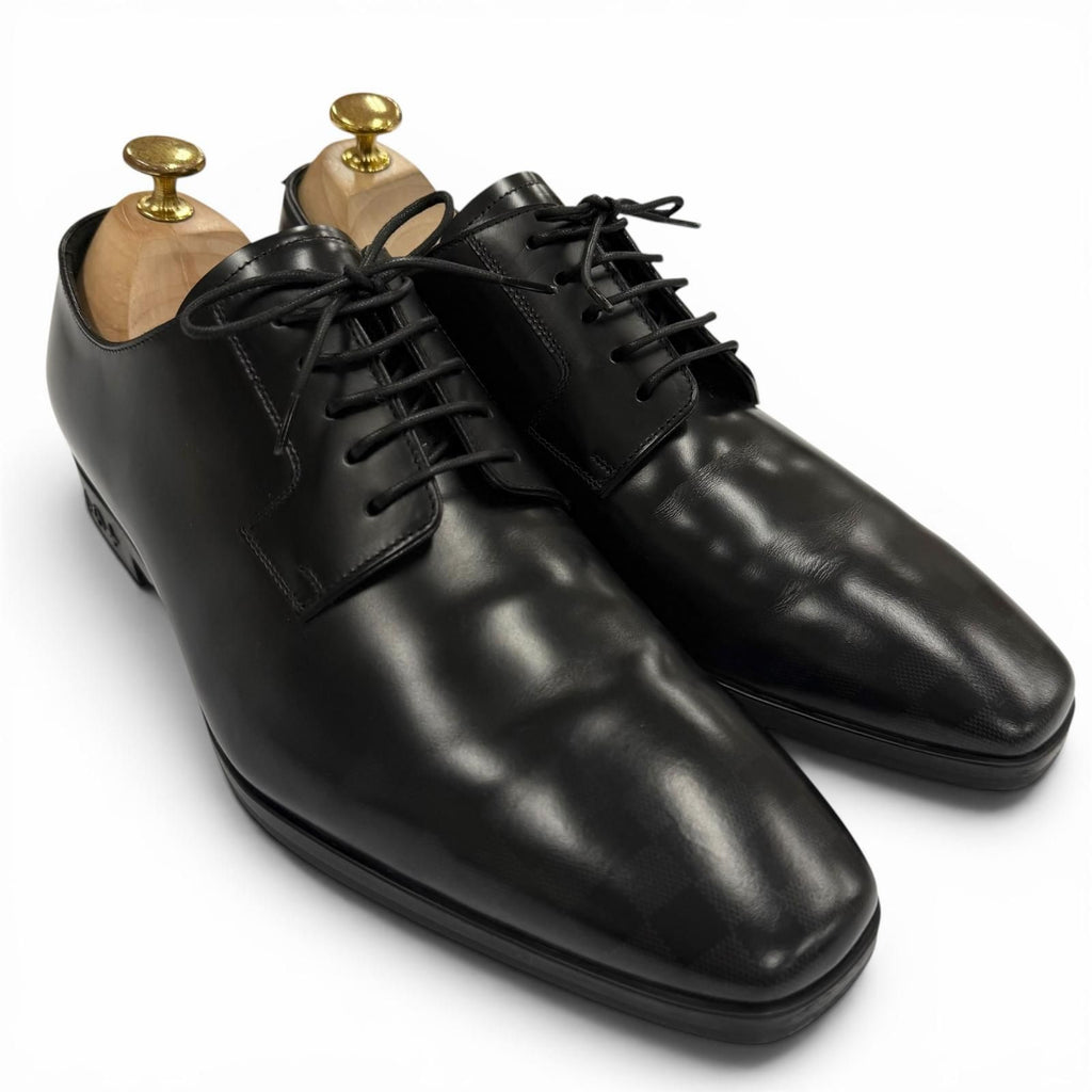 Louis Vuitton Damier Gradient Mini Star Line Lace Up Leather Shoes Black 8 — view 2