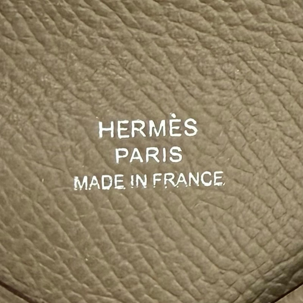 Hermes Calvi Veau Epsom Etoupe Silver Business Card Holder Case Recommended — view 7