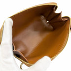 Celine Smooth Calfskin Cuill Triomphe Chain Clutch Shoulder Bag Tan Brown — view 8