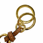 Loewe Classic Calf Tan Anagram Key Holder Bag Charm Gold — view 7