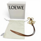 Loewe Classic Calf Tan Anagram Key Holder Bag Charm Gold — view 2