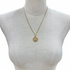 Celine Vintage Triomphe Blason Rhinestone Necklace Gold — view 5