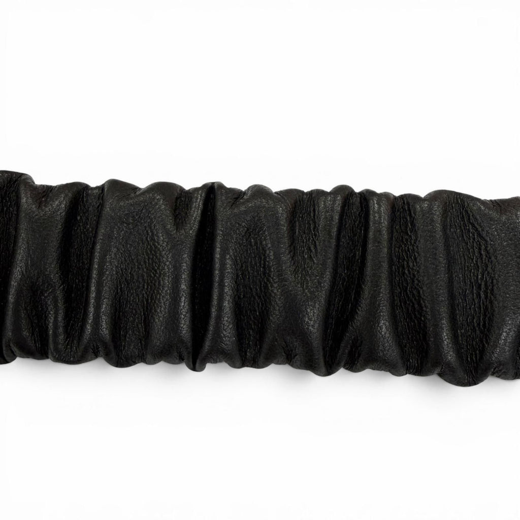 Chanel 21c CC Logo Rhinestone Leather Rubber Belt Black Gold — view 9