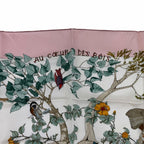 Hermes Carre 90 Coeur Des Bois in the Forest Silk 100% Scarf Pink Multicolor — view 7