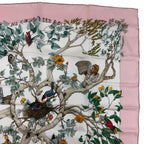 Hermes Carre 90 Coeur Des Bois in the Forest Silk 100% Scarf Pink Multicolor — view 4