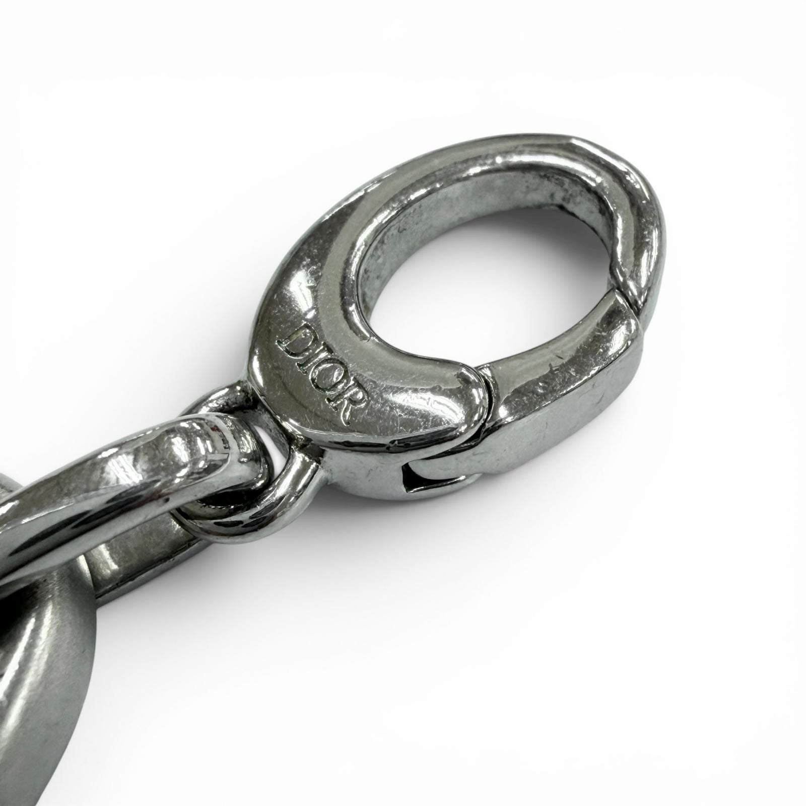 Dior Homme CD Chain Link Necklace Silver Matte — view 5