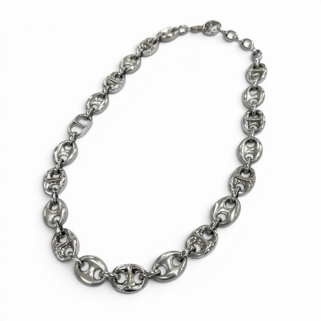 Dior Homme CD Chain Link Necklace Silver Matte — view 3