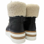 Hermes Flocon Leather Shearling Lace Up High Cut Sneakers Black 37 Recommended — view 5