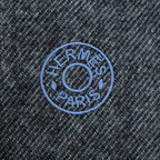 Hermes No 24 Circuit Cashmere Chaine D'ancre Circle Logo Fringe Scarf Shawl Blue — view 5