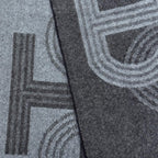 Hermes No 24 Circuit Cashmere Chaine D'ancre Circle Logo Fringe Scarf Shawl Blue — view 4