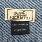 Hermes No 24 Circuit Cashmere Chaine D'ancre Circle Logo Fringe Scarf Shawl Blue — view 7